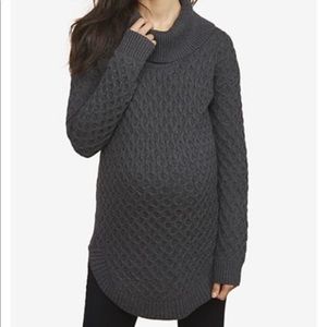 Motherhood Maternity Gray Cowl-Neck Sweater (L)